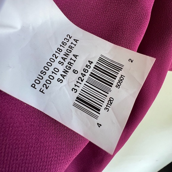 David’s Bridal Sangria Pink Long Maxi Chiffon Bridesmaid Prom Dress with Slit - Picture 10 of 10